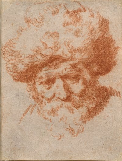 En allegori om vinteren: Hodet til en gammel mann med pelshatt av Gerrit Adriaensz (attr.to) Berckheyde