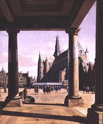 Utsikt over Haarlem med Groote Kerk av Gerrit Adriaensz Berckheyde