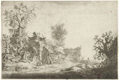 Landskap med falleferdige gårder av Gerrit Adriaensz. de Heer