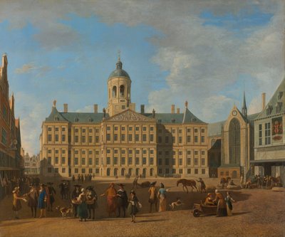 Amsterdam rådhus på demningen av Gerrit Adriaenszoon Berckheyde