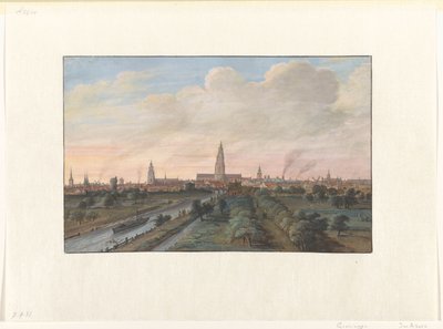 Utsikt over byen Groningen av Gerrit Battem
