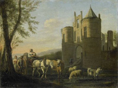 Hovedporten til Egmond slott av Gerrit Berckheyde