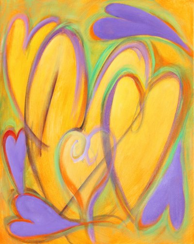 G Hearts 11, 2016 (akryl på lerret) av Gerrit Greve