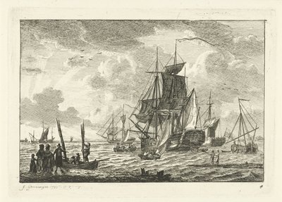 Seascape med ulike skip Ulike skip på vannet (serietittel) av Gerrit Groenewegen
