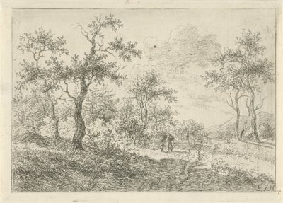 Skoglandskap med en kvinne og en gutt av Gerrit Jan Michaëlis