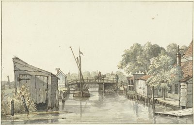 Utsikt over Ringdijk på Schulpbrug, mot Utrecht-siden av Amstel av Gerrit Lamberts