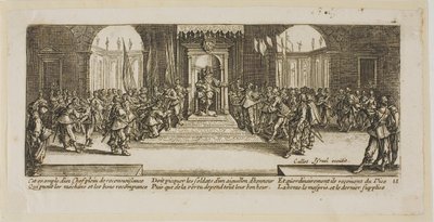 Fordeling av belønninger, plate atten fra Krigens store elendighet av Gerrit Lucasz van Schagen