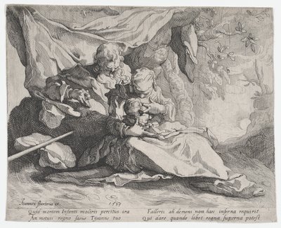 Resten på flukten til Egypt, 1593. av Gerrit Pietersz Sweelink