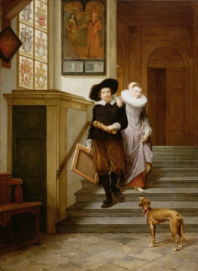 Frans Hals (1580-1666) og hans kone Lysbeth Reyniersdr av Gerrit Postma