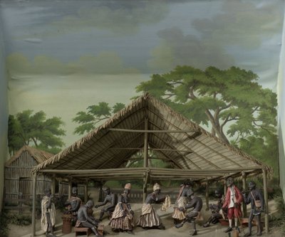 Diorama of a Du, dansefeiring på plantasjen av Gerrit Schouten