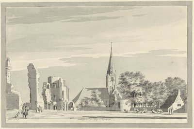 Ruinene av klosteret i Rijnsburg rester av klosteret i Rijnsburgh (tittel på objekt) av Gerrit Toorenburgh