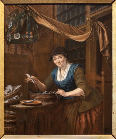 Fiskehandleren. Maleri av Gerrit Zegelaar (1719-1794), olje på tre, midten av 1700-tallet. Museum of Fine Arts i Angers. av Gerrit Zegelaar
