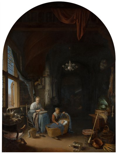 Den unge mor, 1658 av Gerrit Dou