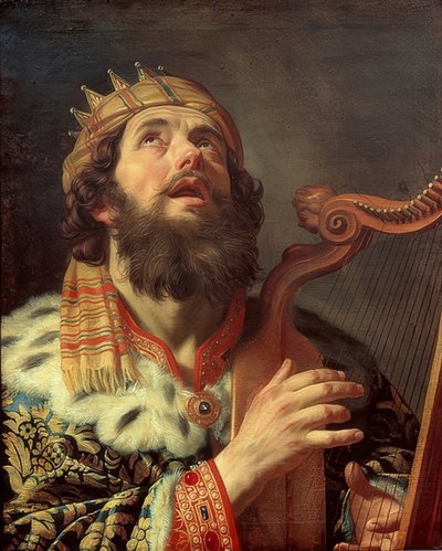 Kong David spiller harpe. 1622 av Gerrit van Honthorst