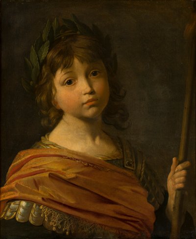 Portrett av Maurice eller Moritz, Prince Palatine (1621-1652) avbildet som Mars, da en gutt, ca. 1625-35 (olje på lerret) av Gerrit van Honthorst