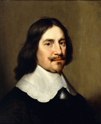 Portrett av en gentleman, bystelengde, iført svart, av Gerrit van Honthorst