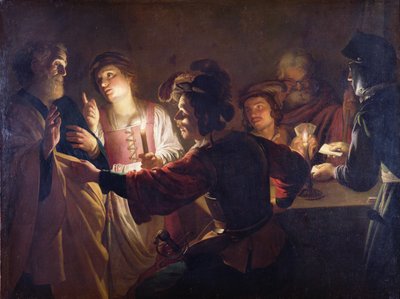 Fornektelsen av St. Peter, ca. 1620 av Gerrit van Honthorst