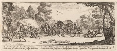 Angrep på en trener av Gerrit van Schagen after Jacques Callot