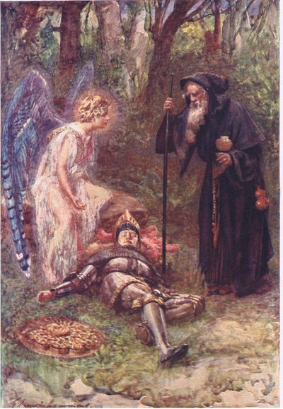 "Se dette tunge synet, du ærverdige Sire", Historier fra Faerie Queen utgitt av George Harrap and Company av Gertrude E. Demain (after) Hammond