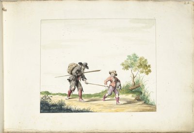 Gammel blind tigger ledet av en gutt av Gesina ter Borch (signed by artist)