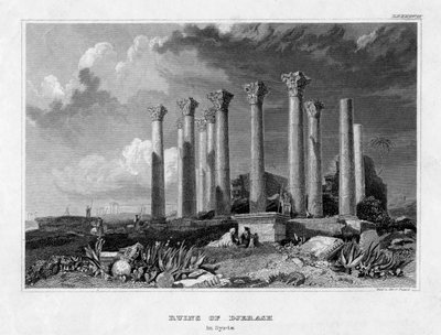 Ruinene av Djerash, Syria, 1800-tallet. av Gest