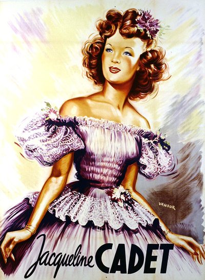Jacqueline Cadet plakat (farge litho) av Geza Vandor