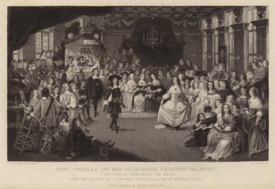 Kong Charles II og Elizabeth, prinsesse Palatine av Gheerart Janssen