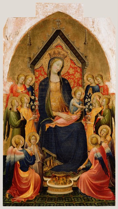Madonna og barn med musikalske engler, ca. 1410 av Gherardo Starnina