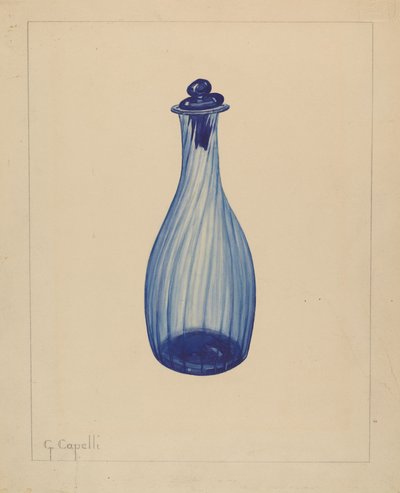 Toilet Water Bottle, 1937.    1175816   no       norwegian Successfully Translated  Original: Fontein in een binnenplaats van het Palazzo Doria Pamphilj te Rome Fontana situata nel cortile grande del Palazzo Nuovo del signor prencipe (...) (title on object av Giacinto Capelli