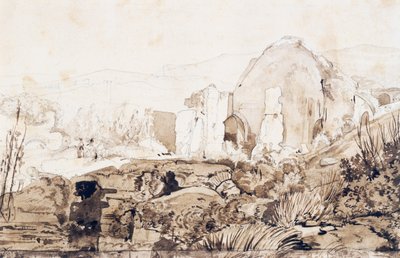 Diana-tempelet i Baia, ca. 1844 av Giacinto Gigante