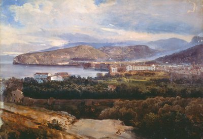 Utsikt over Sorrento, av Giacinto Gigante, tempera på papir av Giacinto Gigante