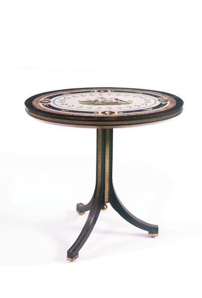 Mikromosaikk bordplate, Roma, sent på 1700-tallet (mosaikk, ormolu-montert ibenholt og sateng) av Giacomo (attr. to) Raffaelli