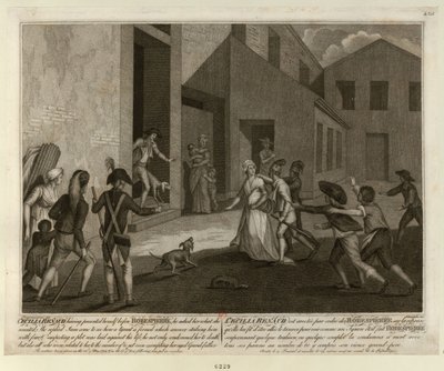 Arrestasjonen av Cécile Renault 22. mai 1794 i leiligheten til Robespierre, ca. 1798. av Giacomo Aliprandi