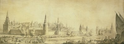 Panoramautsikt over Moskva Kreml ved slutten av 1700-tallet, slutten av 1790-tallet av Giacomo Antonio Domenico Quarenghi