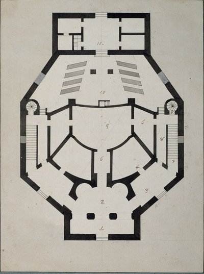 Ovenpå Planløsning av Giacomo Antonio Domenico Quarenghi
