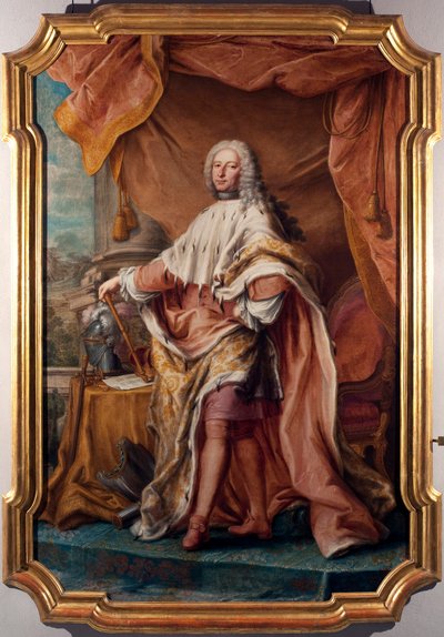 Portrett av Doge of Genes Gian Francesco II Brignole Sale (Brignole-Sale) (1695-1748) Maleri av Jacopo (o Giacomo) Antonio Boni (1688-1766) 1747-1748 Søn. 266x179 cm Strada, Nuovai (ex di Musei) Det røde palasset) av Giacomo Boni