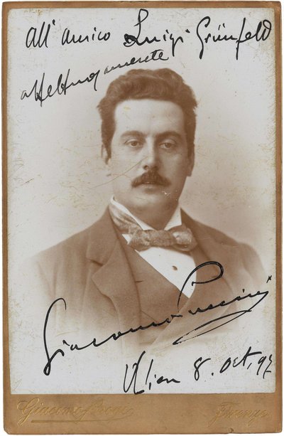 Portrett av komponisten Giacomo Puccini 1858-1924, 1897. av Giacomo Brogi