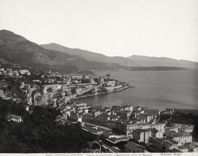 Utsikt over Condamine og Montecarlo, to befolkede byer med utsikt over havet. Bildet er tatt fra Monaco av Giacomo Brogi