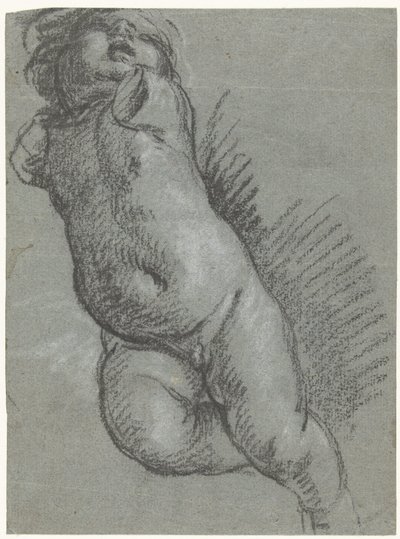 Studie av en flytende putto av Giacomo Cavedone
