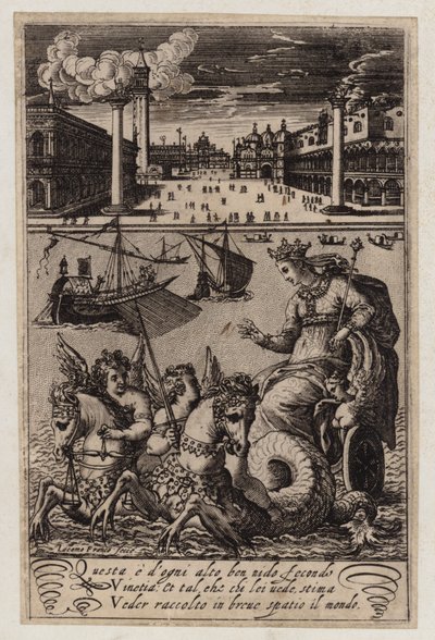 Utsikt over Markusplassen, Venezia (gravering) av Giacomo Franco