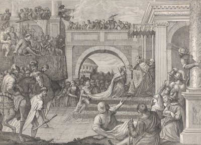 Doge Enrico Dandolo kroner Baldovino til den første keiseren av det latinske riket Constanti..., 1745-94. av Giacomo Leonardis