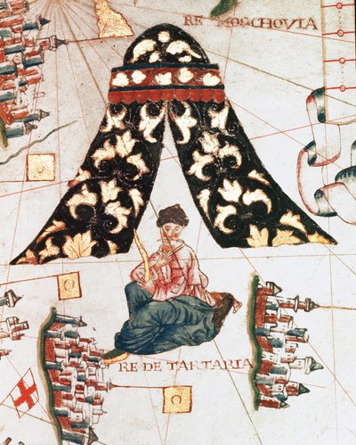 Tartarenes konge (miniatyr, ca. 1563) av Giacomo Maggiolo