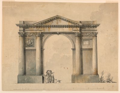 Design for en triumfbue for Napoleon IN, Bergamo, Italia av Giacomo Quarenghi