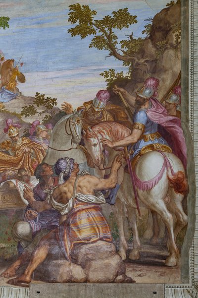 Alexander den store dekker liket av Darius med en mantel, Main Hall av Giambattista (1526 78) Zelotti