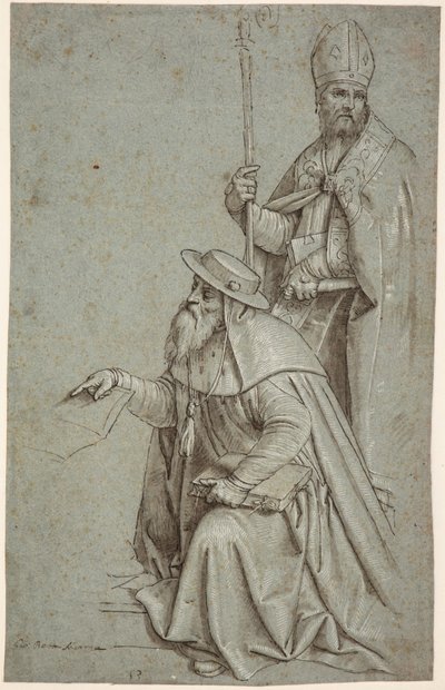 Den hellige Hieronymus og den hellige Augustin / Ambrosius av Giambattista Moroni