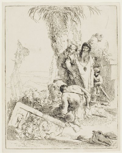 En hyrde med to tryllekunstnere, fra Scherzi av Giambattista Tiepolo