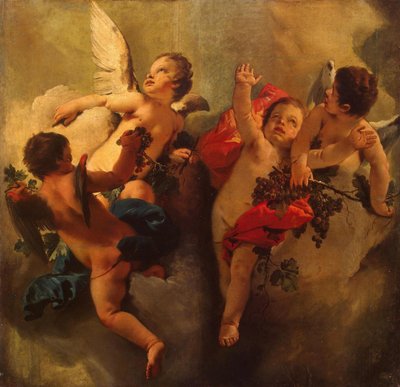 Amorer med druer. Serie fire årstider, 1740-tallet. av Giambattista Tiepolo