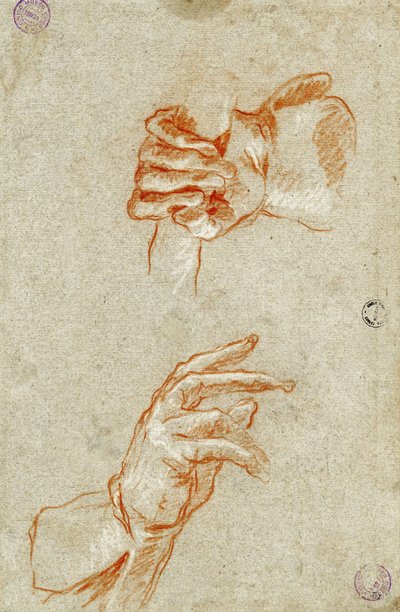 Studie av hender. av Giambattista Tiepolo