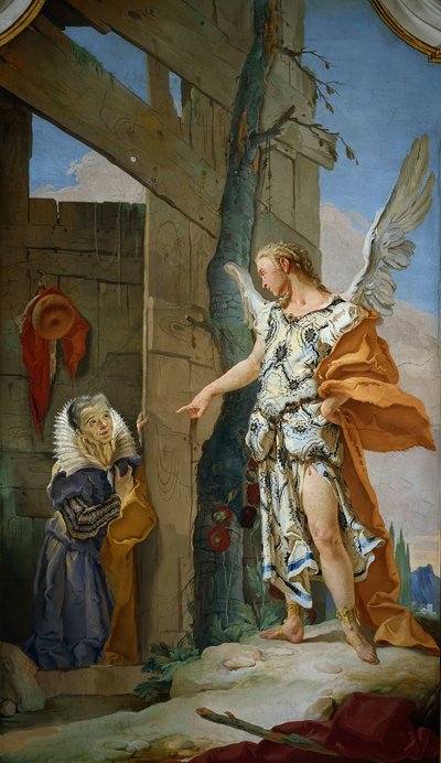 Engelens utseende foran Sara, ca 1728. av Giambattista Tiepolo