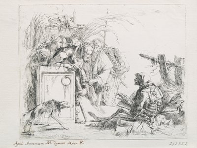 Besøket ved dødsfallet. Fra serien Capriccios, midten av 1700-tallet. av Giambattista Tiepolo